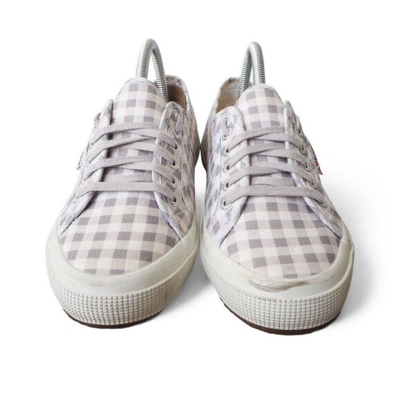 Superga 2750 Gingham Checkerboard Sneaker Grey / White S00CV40 Women's 8.5 - Picture 3 of 11